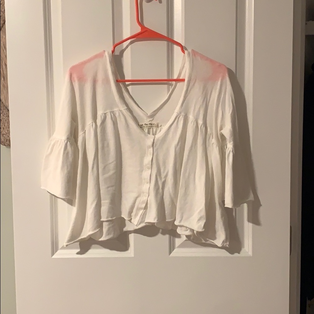 Free People Cropped 3/4 Length tee